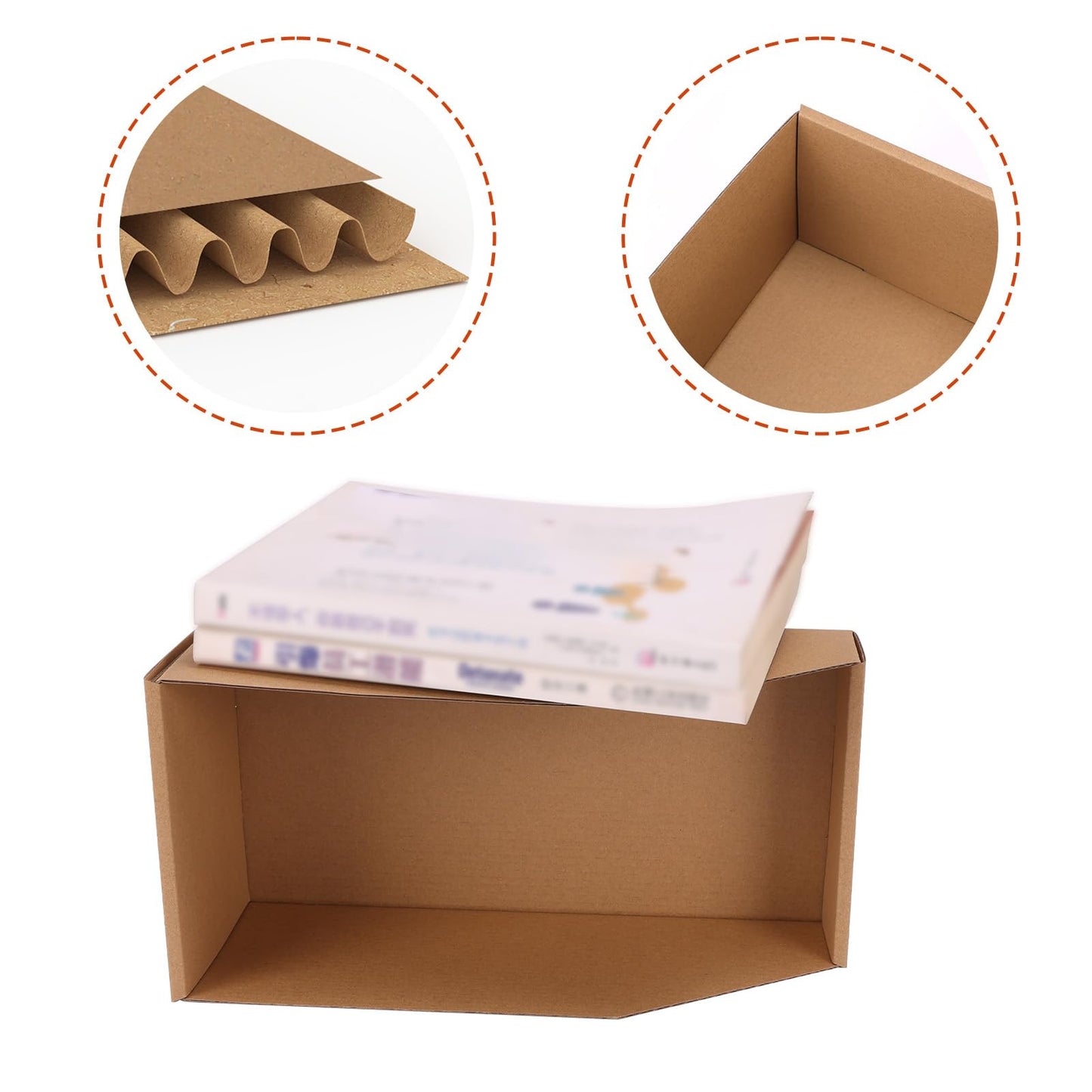 ZBEIVAN Corrugated Cardboard Storage Bins,12x6x4.5inch, 35 Packs, Brown