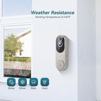Orbitell Wireless Wi-Fi Video Doorbell Camera with Two Way Audio, AI Motion Detection, Night Vision and Cloud Storage, 2.4G Wi-Fi only