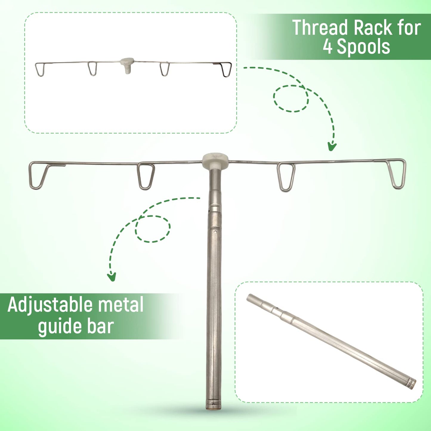 AMLESO Adjustable Cone Thread Stand Spool Holder for Sewing Machine Embroidery Quilting Serger Machines, Thread Stand for Smoother Feed, Large Spool Holder