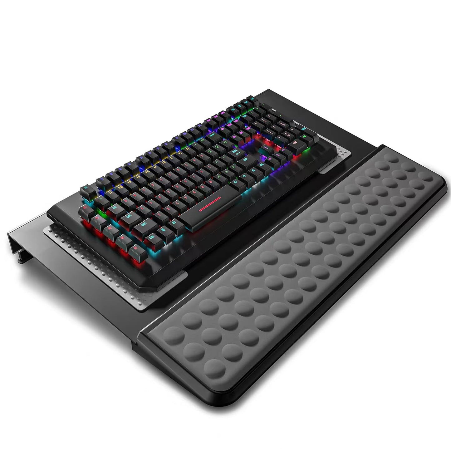 Computer Tilt Keyboard Stand - Acrylic Ergonomic Keyboard Holder for Easy Typing Working, Keyboard Riser with Comfortable Wrist Rest for Keyboard, Office, Home - Fits All Keyboard Sizes