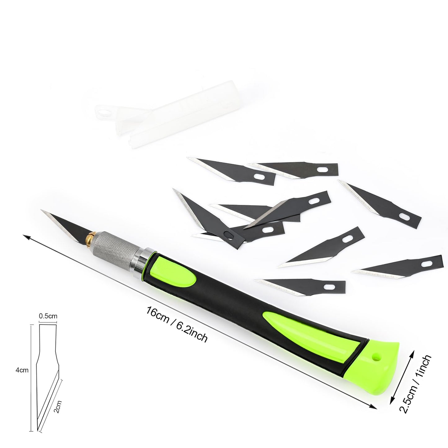 EHDIS Precision Hobby Knife Set Utility Craft Knife Kit with 10PCS Blades for Art, Working-Stencil, Scoring, Scrapbooking, Architecture Modeling, Crafting (Green)