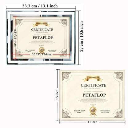 PETAFLOP 8.5x11 Picture Frames Glass 8.5 x 11 Frame Tabletop Display, 2 Pack clear