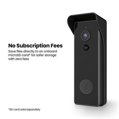 Feit Electric Doorbell Camera, 2.4 GHz WiFi, No Hub, Two-Way Audio, Motion Detection, Night Vision, 1080p HD, Micro SD Card Storage, Wireless Chime Included, Hardwired, CAM/Door/WiFi