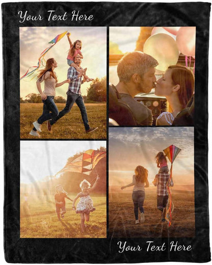 AOFUN 4 8 Personalized Photo Blanket, Photos Custom Blankets Photo Blankets Customize for Mom Grandma Wife Women from