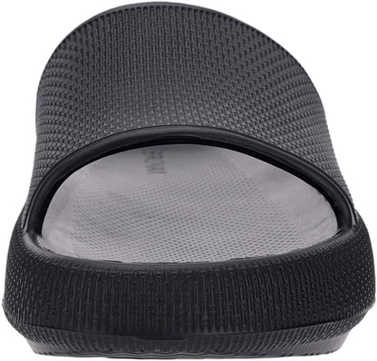 BRONAX Slides for Women Pillow Slippers for Ladies House Sandals Open Toe Comfy EVA Soft Cushioned Thick Sole 35-36 Black