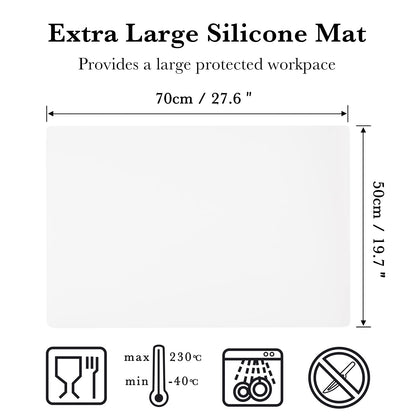 Gartful Oversize Translucent Silicone Mat, Countertop Protector, 27.6 x 19.7 inches Silicone Sheet for Crafts Resin Jewelry Casting Mat Pad Nonstick Table Placemat