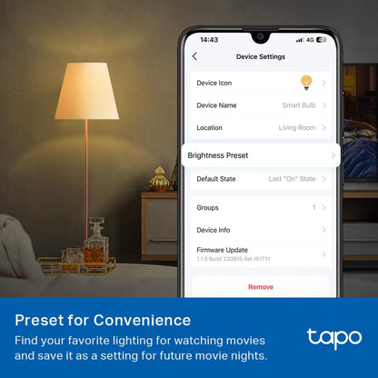 Tapo TP-Link Smart Light Bulbs - Natural Daylight, Dimmable, Compatible w/Alexa and Google Home, A60 Bulb/E27 Base, 60W Equivalent, 800LM CRI>90, 2.4GHz WiFi Only, No Hub Required, L520E(4-Pack)