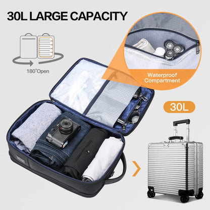 BOPai Business Smart Travel laptop Backpack Men 15.6 Inch USB Charging Waterproof 30L Large Expandable Convertible Friendly Carry Flight Approved Work Anti Theft Durable Black Rucksack