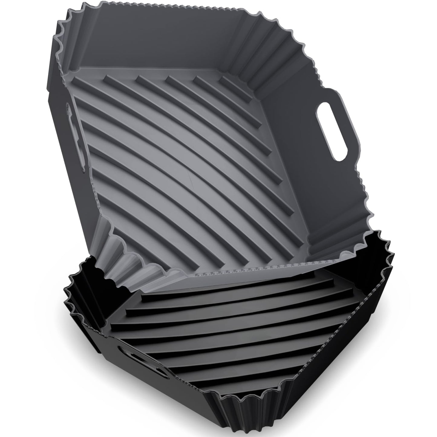 Air Fryer Silicone Liners 2 Pack, Reusable Square Air fryer Basket Liners, 4-7Qt Silicone Baking Tray for Instant Air fryer, Oven Microwave Pot Accessories, Food Grade Kitchen Gadgets