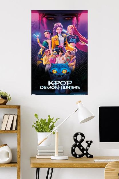 Netflix KPop Demon Hunters 2025 Wall Poster - Premium 34L x 22.4W Mount Bundle