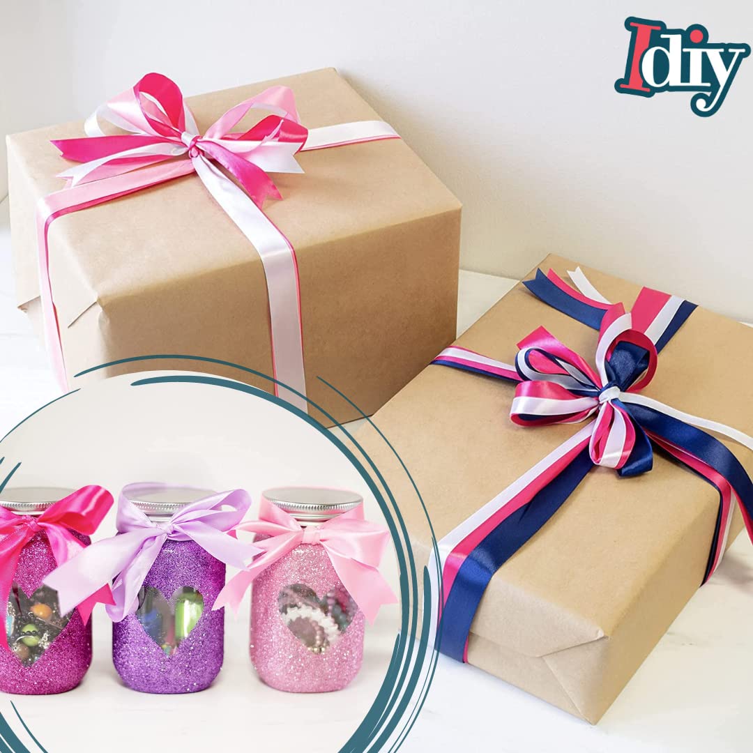 Satin Ribbon 36 Pack (1/2", 5 Yards Each) No Wire, DIY Arts & Crafts, Gift Wrapping Baskets, Wedding Decor, Sewing Projects, Party Favor Embellishment, Hair Bows, Floral, Baby Showers, Holiday Wreath