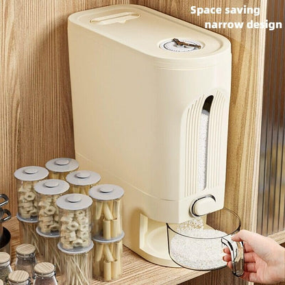25 Lbs IEEK Rice Dispenser, Large Cereal Dry Food Storage Containers with Measuring Cup and Lid,Moisture Proof Airtight