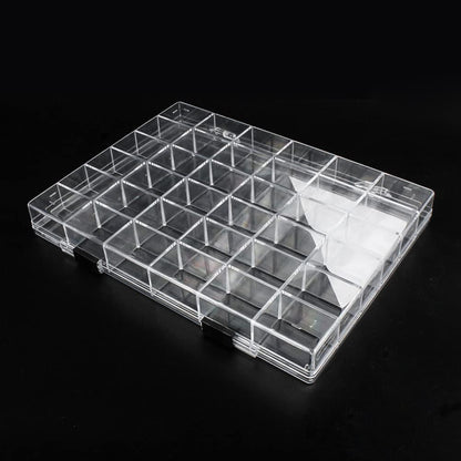 Chemlliy 36 Grids Clear Plastic Organizer Box, Craft Storage Container for Beads Organizer, Art DIY, Crafts Jewelry Storage, Fishing Tackles, Rock Collection, 2 Pack