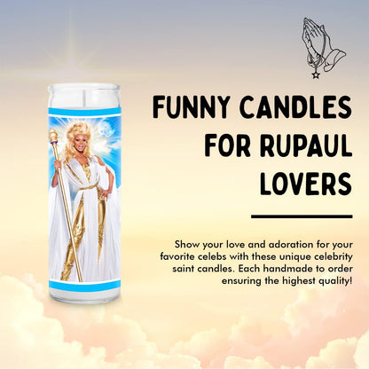 Drag Queen Celebrity Glass Jar Candle, Unscented Handmade Soy Wax Votive, Unique Gift for Pop Culture Fans