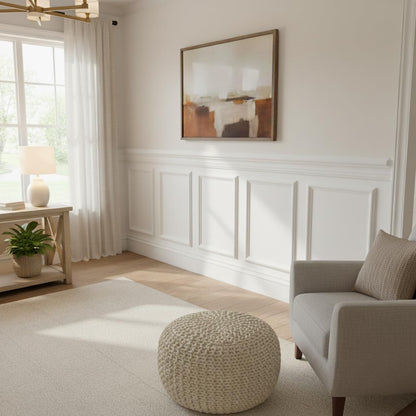 94 1/2"L (Adjustable 36"H to 40"H) Ashford Square Panel Traditional Wainscot Paneling Kit