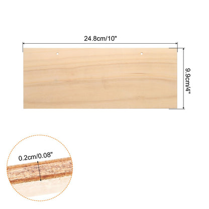 MECCANIXITY Hanging Wood Sign with String, 10"x4" Rectangle Wooden Blank Wood Plaque for Painting, Writing, Door Hanger, Making Sign, Pack of 10