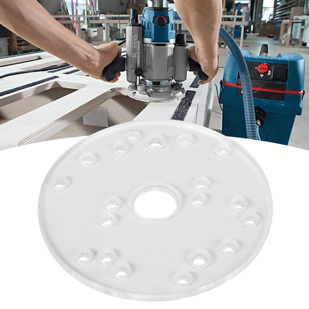 Universal Router Base Plate Kit, Acrylic Base Plate with Brass Centering Pin Screws for Trim Routers Woodworking, Power Routers