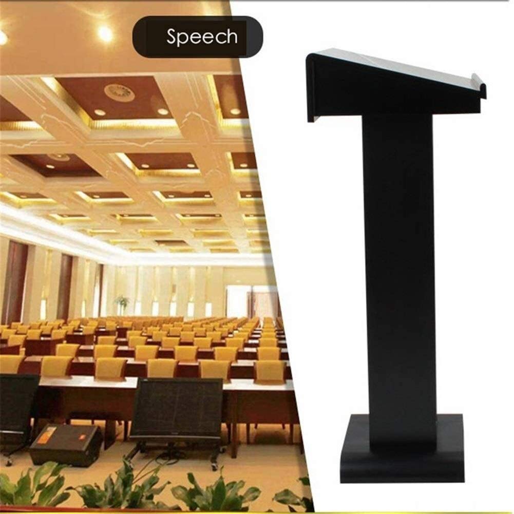 LaseVe Lectern Podium Stand, Floor Lectern Lecture Platform Speaking Simple Modern Hosting Stage Welcome Table Reception Desk Office Supplies Black