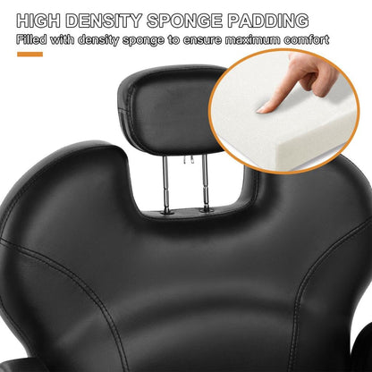 Artist hand Barber Chair for Salon, Reclining Barber Chair Heavy Duty Adjustable Height & Headrest, Barber Shop Chairs Wide Seat Comfort and Sturdy, Beauty Salon Chair for Hair Stylist for Home Black