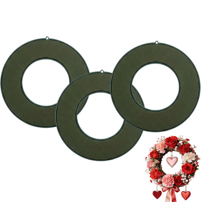 3 PCS Flower Foam Ring, 8 Inch Round Floral Foam Green Floral Foam Blocks Oasis Wet Floral Foam Wreath Flower Arrangements for Wedding, Birthdays, Party Decoration