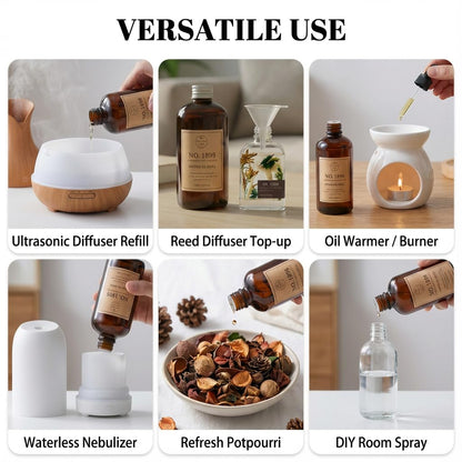 Luxury Hotel Scent Reed Diffuser Oil Refill(8.5 FL oz) | No.1898 Hotel Collection Diffuser Oil Inspired by Ritz Carlton for Home&Office| Long-Lasting for Machine, Room Spray, Air Freshener, HVAC