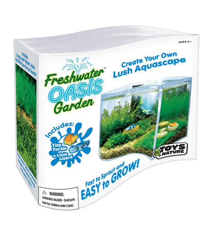 Toys By Nature Freshwater Oasis Garden, Mini Wave Terrarium Kit with Aquatic Seeds and Real Water Plant, Beginner-Friendly Terrariums and Live Indoor Plants Decor