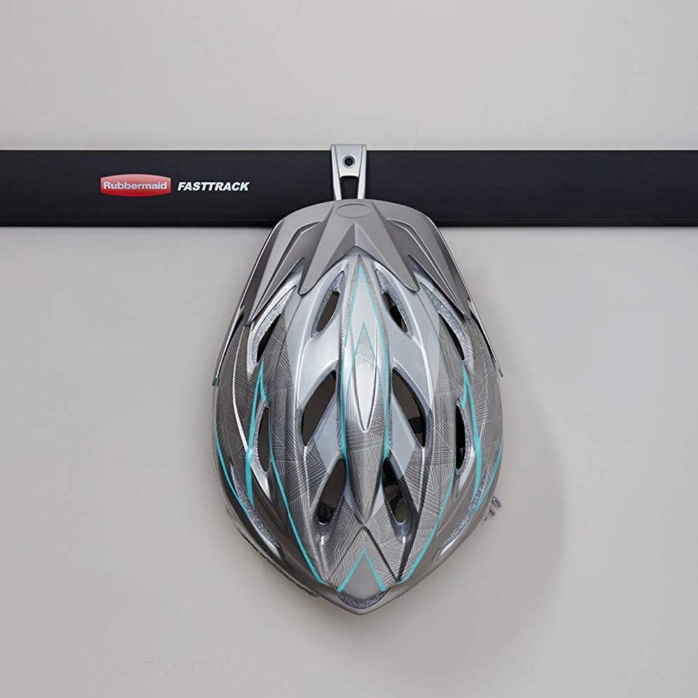 Rubbermaid Universal Powder Coaded Metallic Fasttrack Hanging Garage Hook Organizers for Ladder, Tool, and Bike Storage (12 Pack)