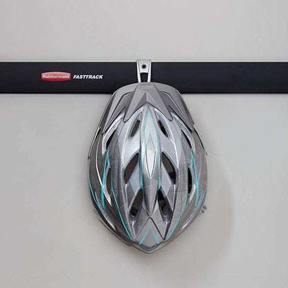 Rubbermaid Universal Powder Coaded Metallic Fasttrack Hanging Garage Hook Organizers for Ladder, Tool, and Bike Storage (12 Pack)