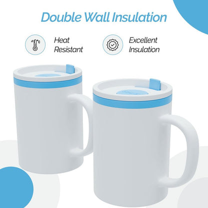 Copco Desk Mug 16 oz - Durable BPA-Free, Double-Wall Insulation for Hot & Cold Drinks, Microwave & Dishwasher Safe, Ideal for Office, Home, Travel - Spill-Resistant Reusable Mug (Teal)
