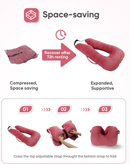TinlyFinly Car Travel Pillow for Kids Adults, Raised Padding Head and Neck Support Car Seat Sleeping Pillow