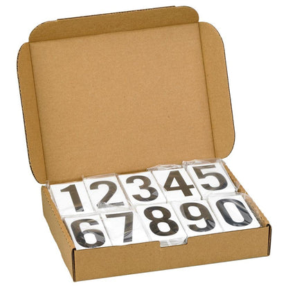 Placard Vinyl Numbering Kit - 3.5" H Permanent Adhesive White-Back Vinyl with Black Numbers - 50 Decals of 0-9, 500 Total Per Kit, DOT Compliant, J. J. Keller & Associates, Inc.