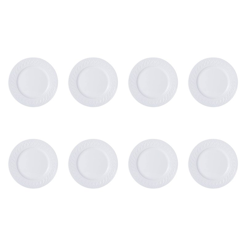Pfaltzgraff Sylvia 32-Piece White Dinnerware Set, Service for 8, Durable Stoneware Plates, Bowls, and Mugs, Microwave and Dishwasher Safe