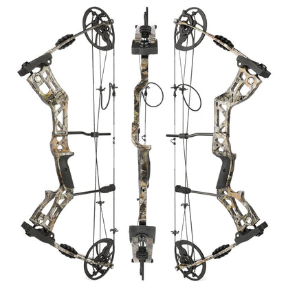 surwolf Archery Hunting Compound Bow Kit RTH 30-70 LBS Draw Length 23.5"-31", IBO 325FPS, Target Shooting Bow with Accessories for Bowfishing Archery Hunting (Camo Kit PRO)