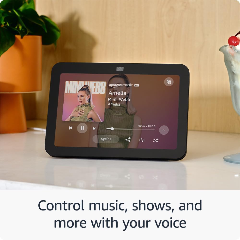 Amazon Echo Show 8, With Spatial Audio, Smart Home Hub, ideal for open living spaces, includes Alexa, Charcoal