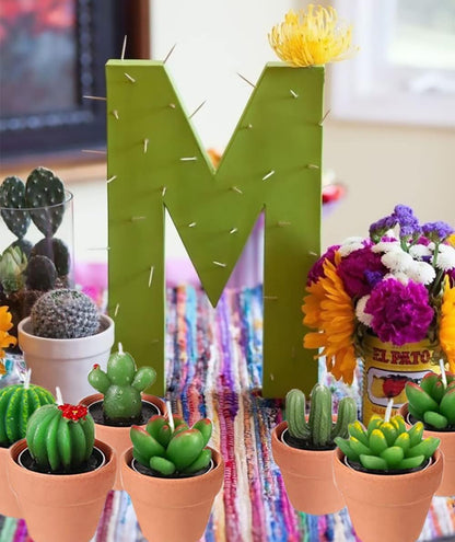 Succulent Candles, Novelty Cactus Tealight Candle Decorations for Baby Shower Party Favors, Terrarium Cacti Home Decor