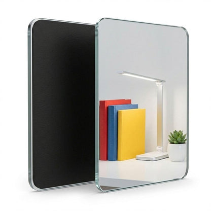 Tooackl 7x9 inch Magnetic Locker Mirror, Large Frameless Real Glass Mirror with Magnetic Backing, HD Distortion-Free Reflection, Polished Safety Edges for School, Gym, Fridge & Office