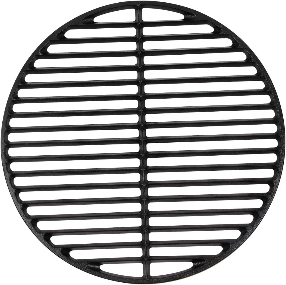 (15.5"-Fit KAMaster Cast Iron Cooking Grids Grates Compatible with Medium Big Green Egg Charcoal Grill Egg Grate Round