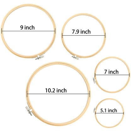Similane Embroidery Kit 215 Pcs,100 Colors Threads,5 Pcs Embroidery Hoops,3 Pcs Aida Cloth,40 Sewing Pins,Cross Stitch Tools and Embroidery Starter Kit for Adults and Kids Beginners
