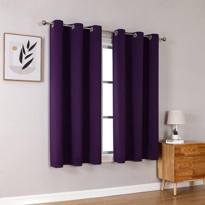 ChrisDowa Grommet Blackout Curtains - Thermal Insulated Room Darkening Panels, Royal Purple, 38W x 45L