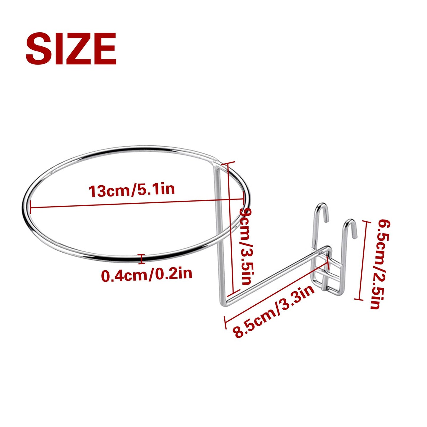 QoTang 6-Pack Hat Displayer - Metal Gridwall Rack with Hooks for Retail & Home