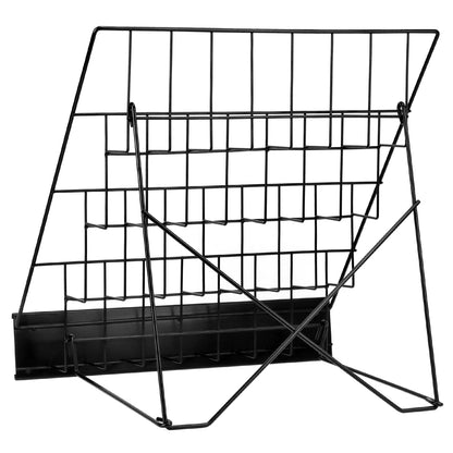 QWORK 4-Tiered Metal Book Display Stand,18.4 x 16.6 x 14.5, Book Signing Wire Rack, Tabletop CD Display Magazine Rack