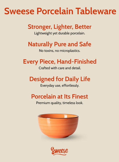 Sweese 10 Oz Ceramic Ice Cream Bowls, Set of 6 - Multicolor Dessert, Cereal, Soup Bowls, Dishwasher Microwave Safe