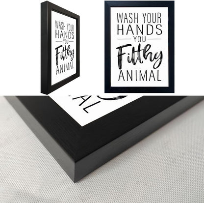 Regine Switzerland Bathroom Decor | Black and White Framed Art for Guest Toilets & Kids' Washrooms