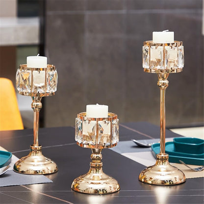 Candlestick Holders 3 Pcs Simple Iron Glass Candlestick Modern Table Decoration Ornaments Candle Holder Candle Holders(Silver)