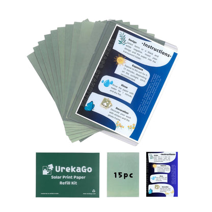 UrekaGo Cyanotype Paper Refill Kit - 20 Pre-Coated 8" X 10" Sheets