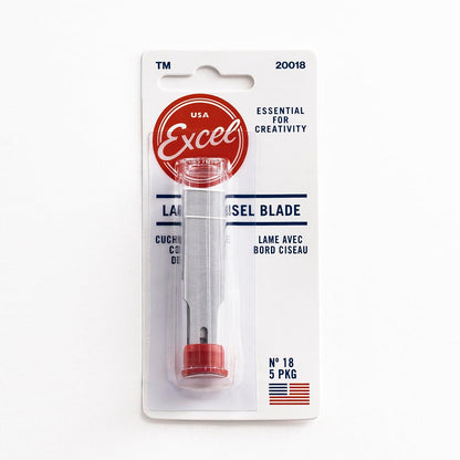 Excel Blades #18 Wood Chisel Replacement Blades, 1/2 Inch High Carbon Steel 100 Pack for Hobby Knife and Craft Knife K2 K5 K6 Handles, Precision Detail Carving on Wood Plastic Foam, Made in USA