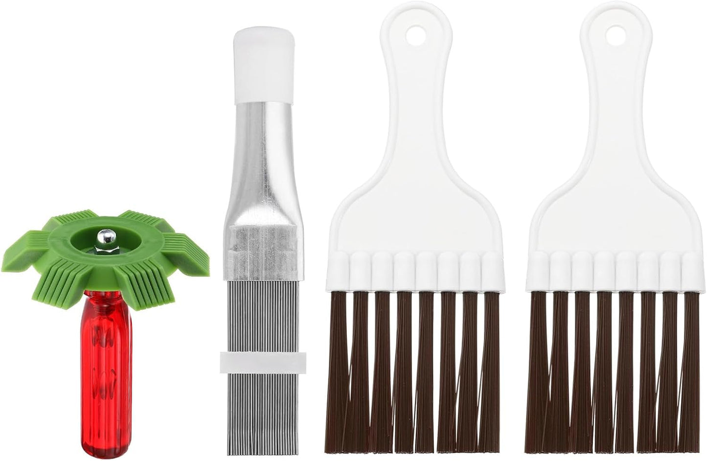 PATIKIL Air Conditioner Fin Comb, Stainless Steel Condenser Fin Straightener & Cleaning Brush Tool