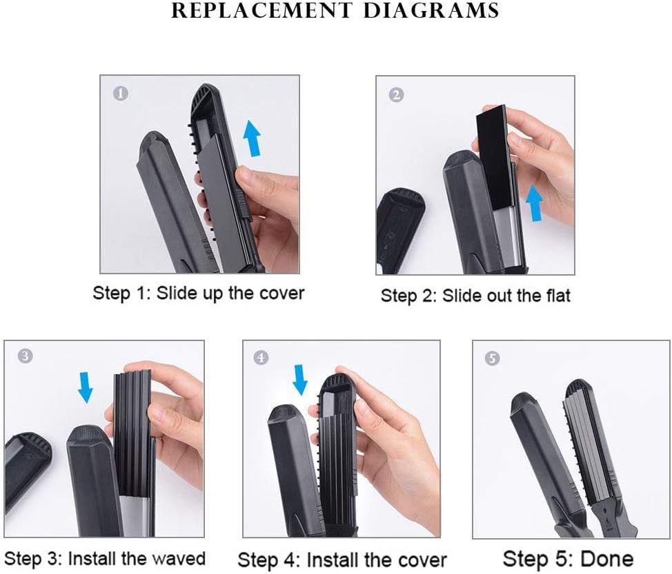 Pulla Hair Straightener and Crimper - 4 in 1 Tourmaline Ceramic Flat and Curling Iron for Hair Styling with Adjustable Temperature - Salon High Heat 320°F - 430°F for All Hair Types