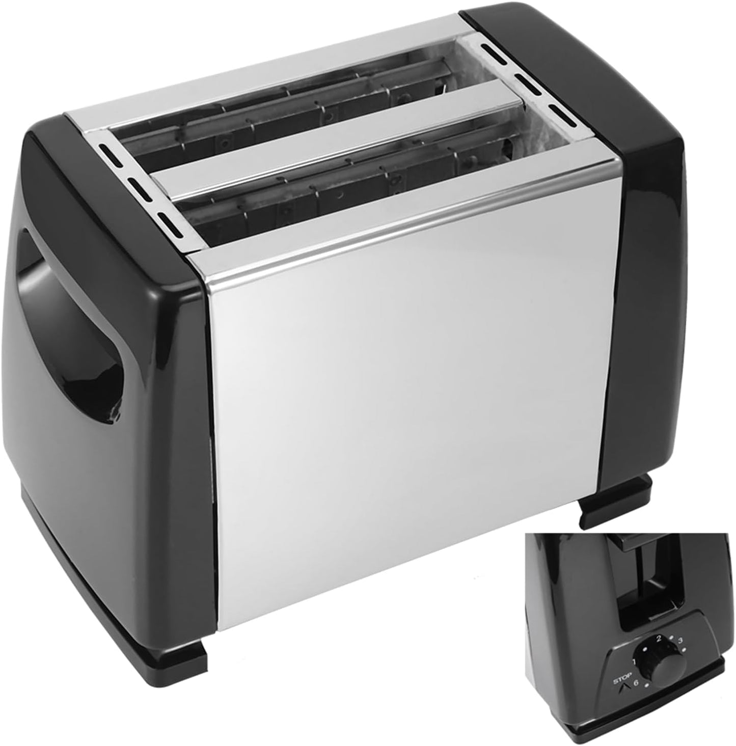 Breakfast Machine Bread Toaster, 2 Slice Slim Body Design, EU Plug 220-240V for Home and Office Kitchen Supplies