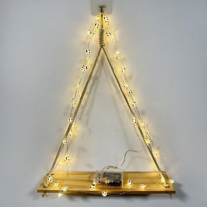 GUOCHENG 16FT 50LEDs Music Note String Lights, Music Stave Fairy Light 3AA Batteries Operated Decorative Light Strings, Musical Starry Lights for Indoor Outdoor(1 Pack)